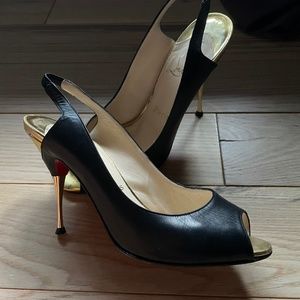 Christian Louboutin peep-toe slingback shoes 38 1/2